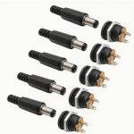 10pcs ProConnect DC Power Jack and Plug Set, 3A 5.5x2.1mm, Screw Nut Panel Mount, Male Connectors with Female Sockets, Plastic, Hardwiring, ≤36V Operating Voltage, Non-Electronic
