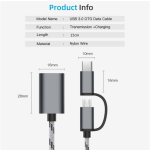 2 In 1 OTG Adapter Micro USB/Type-C To USB 3.0 Fast Transfer Cable Nylon Braid Data Cord For Smart Phones Tablet U Disk